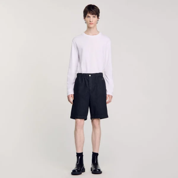 Shop Bermuda En Denim Brut Homme Pantalons & Shorts