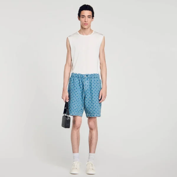 Shop Bermuda En Denim Square Cross Homme Pantalons & Shorts