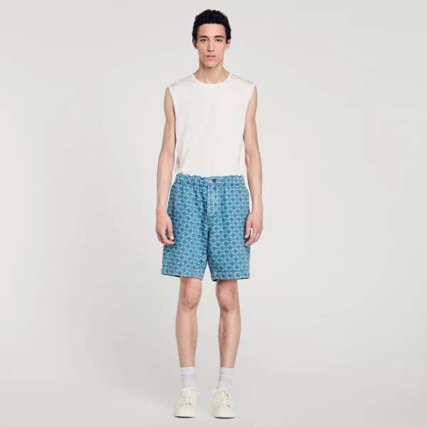 Shop Bermuda En Denim Square Cross Homme Pantalons & Shorts