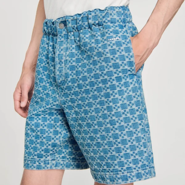 Shop Bermuda En Denim Square Cross Homme Pantalons & Shorts