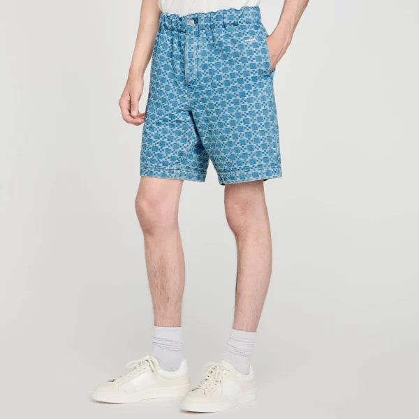 Shop Bermuda En Denim Square Cross Homme Pantalons & Shorts