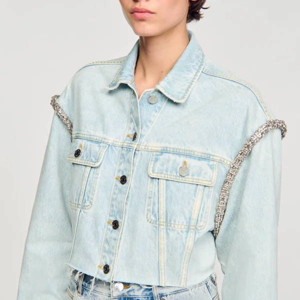 Shop Blouson Court En Denim Femme Blousons & Vestes