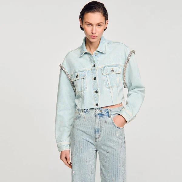 Shop Blouson Court En Denim Femme Blousons & Vestes