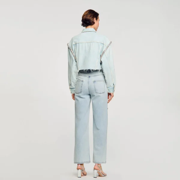 Shop Blouson Court En Denim Femme Blousons & Vestes