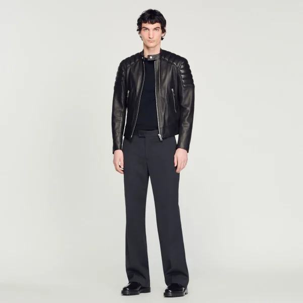 Hot Blouson En Cuir Finitions Matelassées Homme Cuirs | Manteaux & Blousons