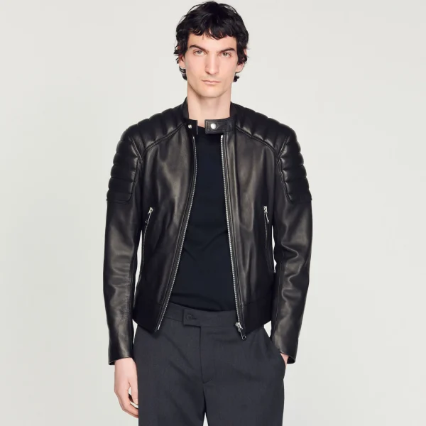 Hot Blouson En Cuir Finitions Matelassées Homme Cuirs | Manteaux & Blousons