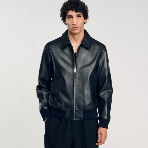 Clearance Blouson En Cuir Lisse Homme Manteaux & Blousons | Cuirs