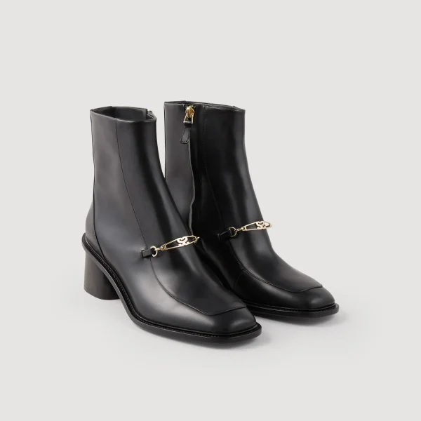 Sale Bottines En Cuir Femme Bottines