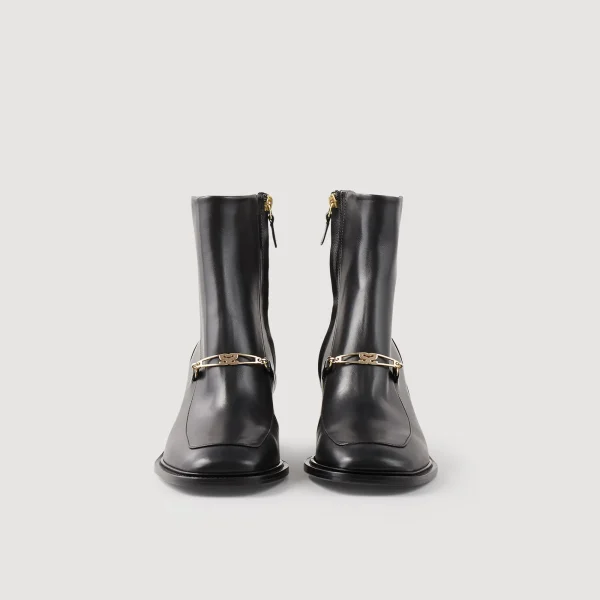 Sale Bottines En Cuir Femme Bottines