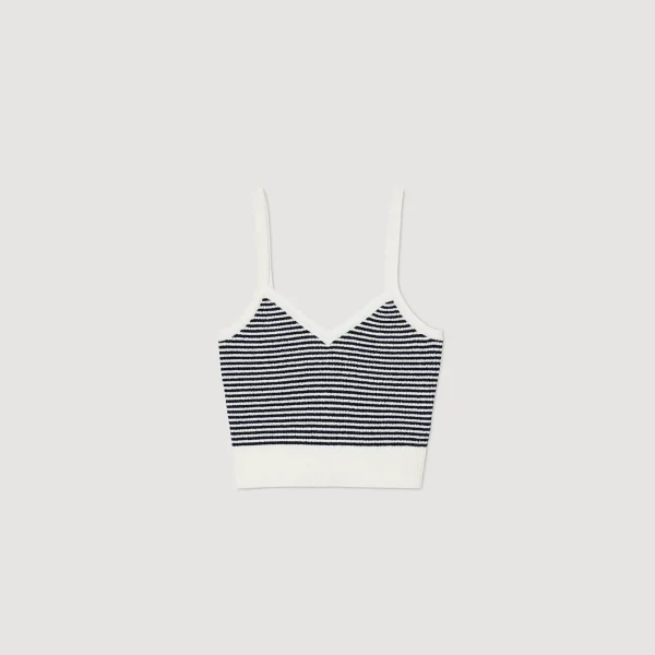 Hot Brassière En Maille Rayée Femme Ensembles | Pulls & Cardigans