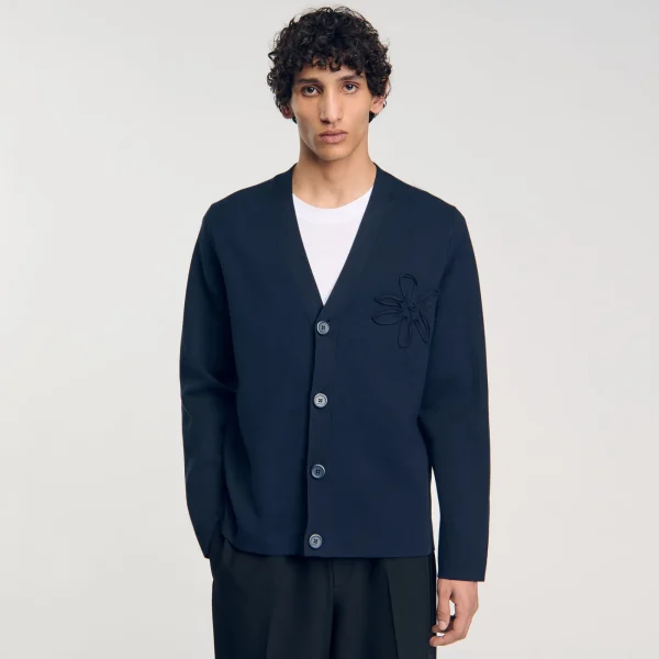 Sale Cardigan Détail Fleur Homme Pulls & Gilets