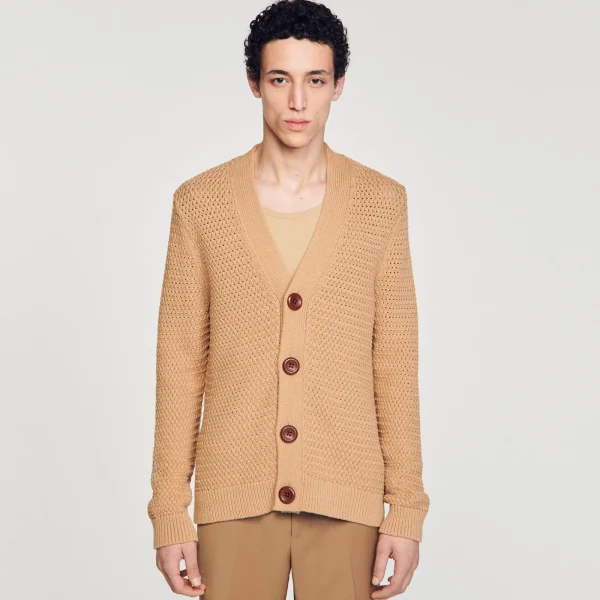 Sale Cardigan En Maille Ajourée Homme Pulls & Gilets