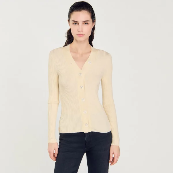 Outlet Cardigan En Viscose Certifiée Femme Pulls & Cardigans