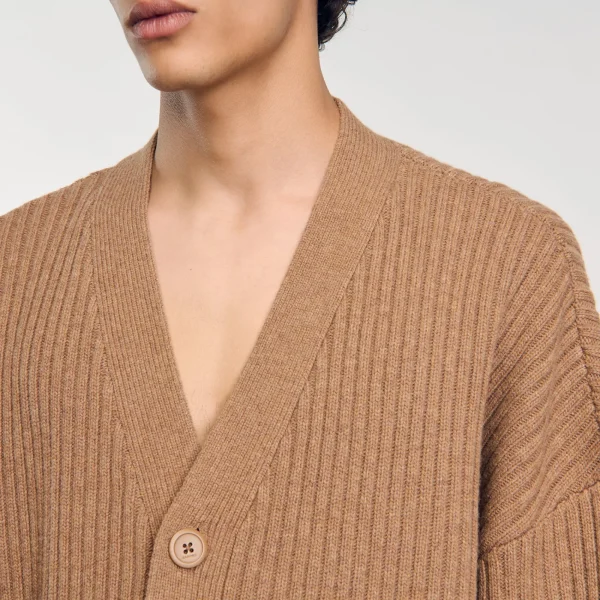 Clearance Cardigan Oversize à Côtes Homme Pulls & Gilets