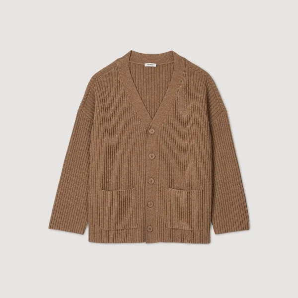 Clearance Cardigan Oversize à Côtes Homme Pulls & Gilets