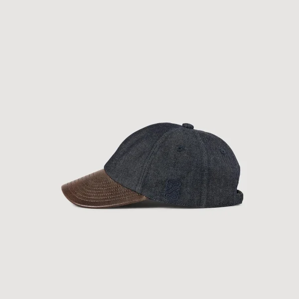 Fashion Casquette En Denim Et Cuir Femme Casquettes & Bobs