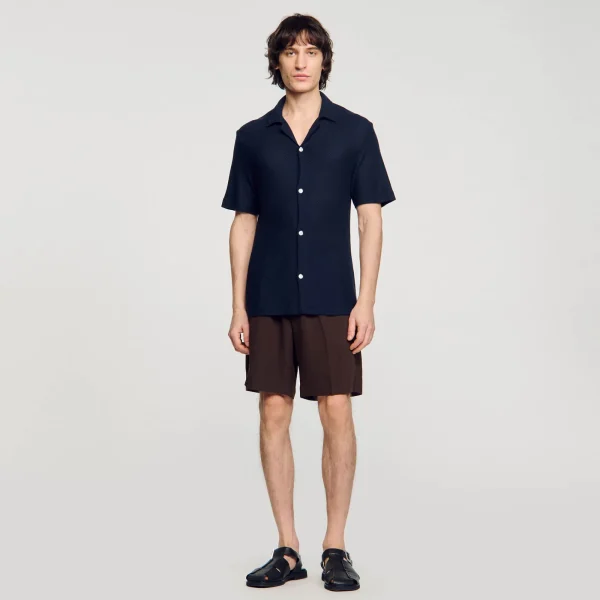 Fashion Chemise à Col Requin Homme Chemises