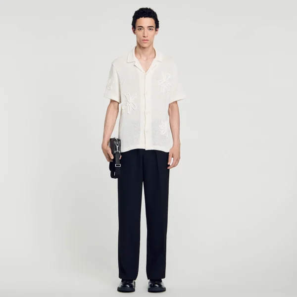 Shop Chemise En Maille à Fleurs Homme Pulls & Gilets | Chemises