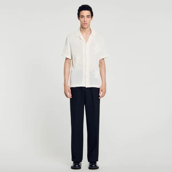 Shop Chemise En Maille à Fleurs Homme Pulls & Gilets | Chemises