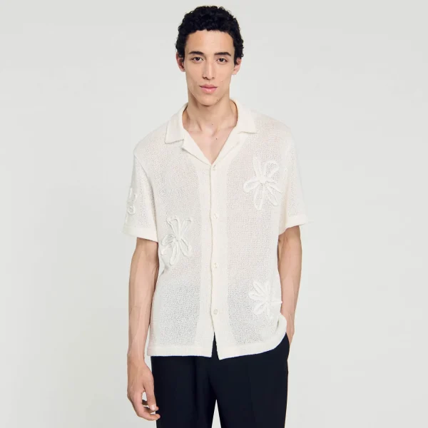 Shop Chemise En Maille à Fleurs Homme Pulls & Gilets | Chemises