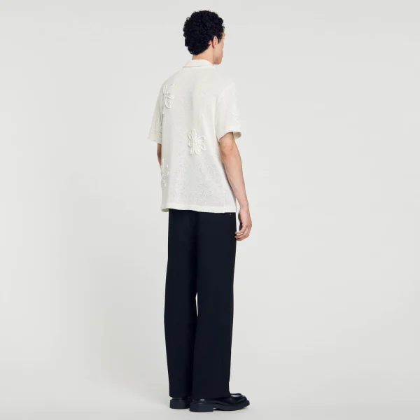 Shop Chemise En Maille à Fleurs Homme Pulls & Gilets | Chemises