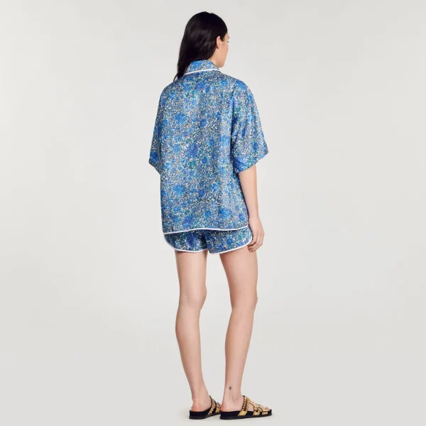 Outlet Chemise Large En Soie à Imprimé Fleuri Femme Ensembles | Tops & Chemises