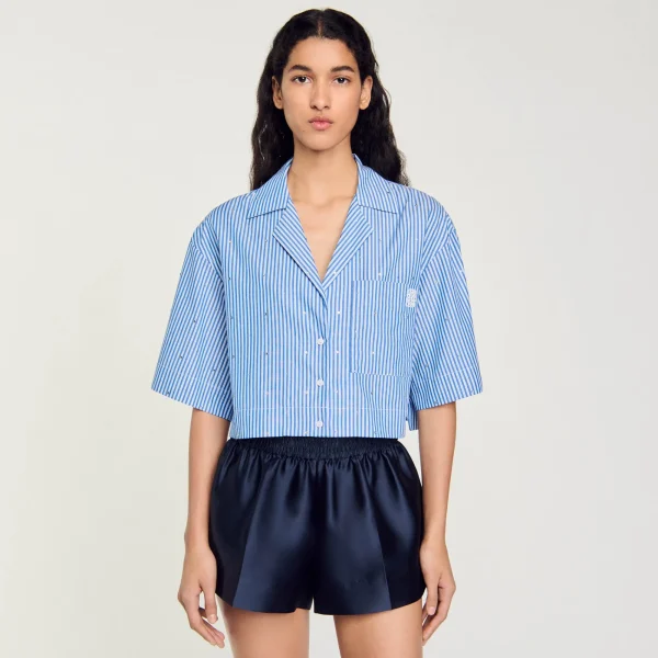 Best Chemise Strassée à Manches Courtes Femme Tops & Chemises