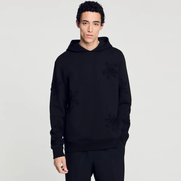 Cheap Hoodie à Capuche Orné De Fleurs Homme Sweats & Joggings