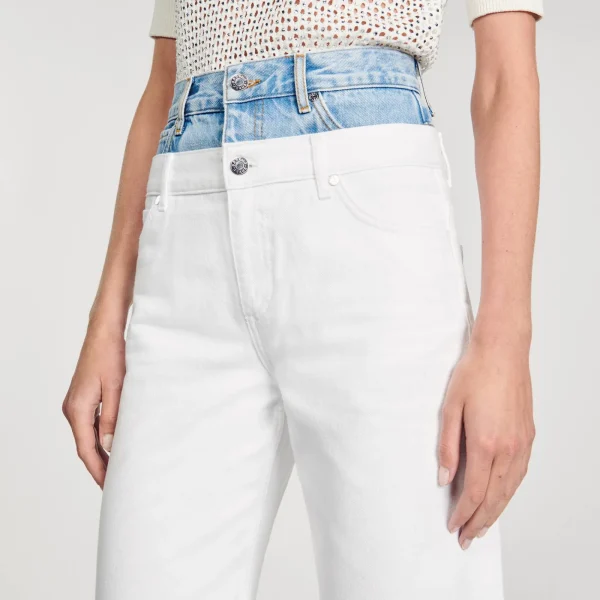 Shop Jean Double Ceinture Bicolore Femme Pantalons & Jeans