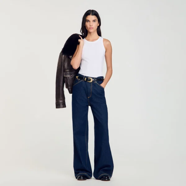 Cheap Jean Large Flare Femme Pantalons & Jeans