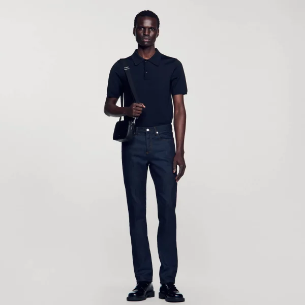 Outlet Jean étroit Avec Délavage Waterless Homme Jeans