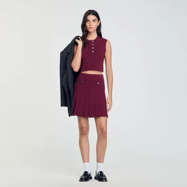 Online Jupe Courte En Maille Plissée Femme Ensembles | Jupes & Shorts