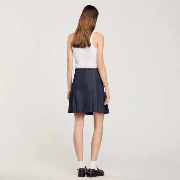 New Jupe Plissée En Jean Femme Ensembles | Jupes & Shorts