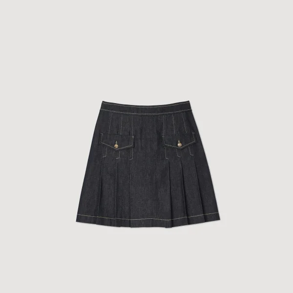 New Jupe Plissée En Jean Femme Ensembles | Jupes & Shorts