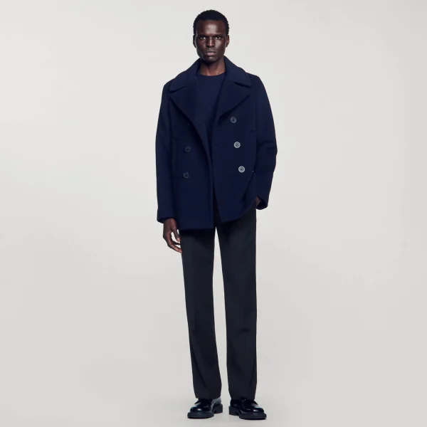 Online Manteau Droit En Laine Mélangée Homme Manteaux & Blousons