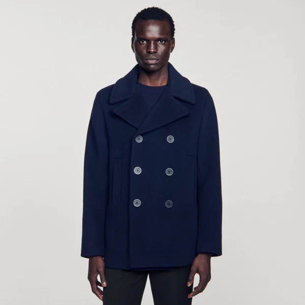 Online Manteau Droit En Laine Mélangée Homme Manteaux & Blousons