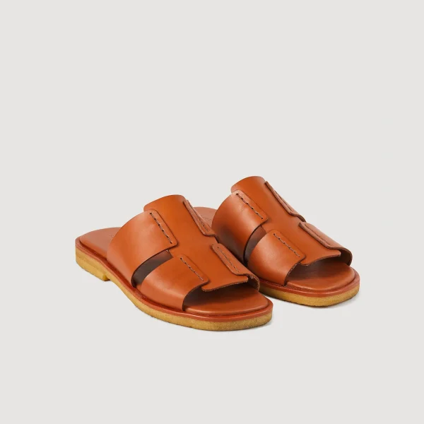 New Mules En Cuir Végétal Homme Sandales