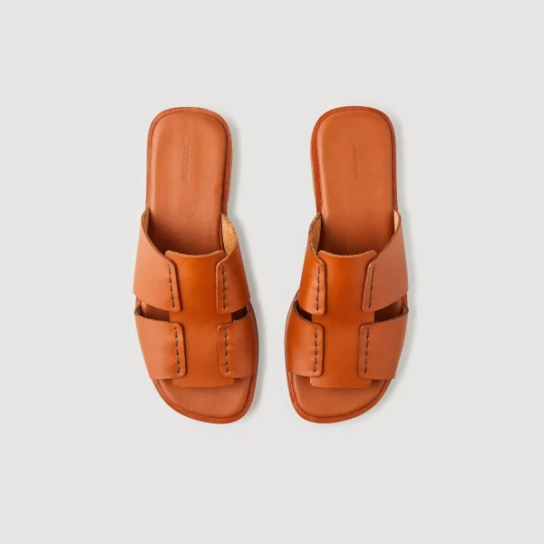 New Mules En Cuir Végétal Homme Sandales