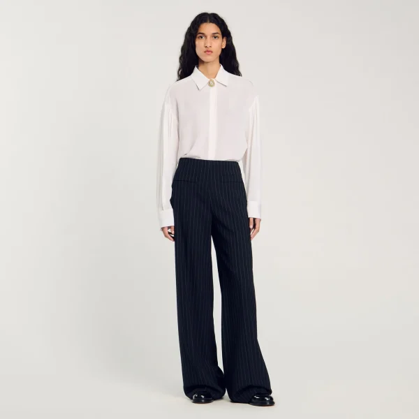 Sale Pantalon Droit à Fines Rayures Femme Costumes | Pantalons & Jeans