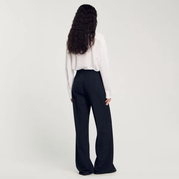 Sale Pantalon Droit à Fines Rayures Femme Costumes | Pantalons & Jeans