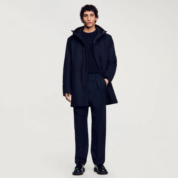 Shop Parka En Laine à Capuche Homme Manteaux & Blousons