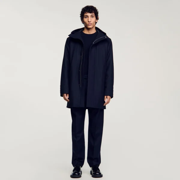 Shop Parka En Laine à Capuche Homme Manteaux & Blousons