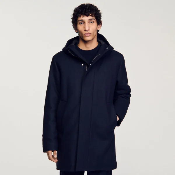 Shop Parka En Laine à Capuche Homme Manteaux & Blousons