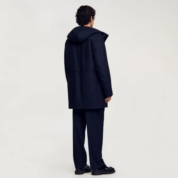 Shop Parka En Laine à Capuche Homme Manteaux & Blousons