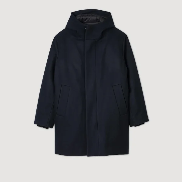 Shop Parka En Laine à Capuche Homme Manteaux & Blousons