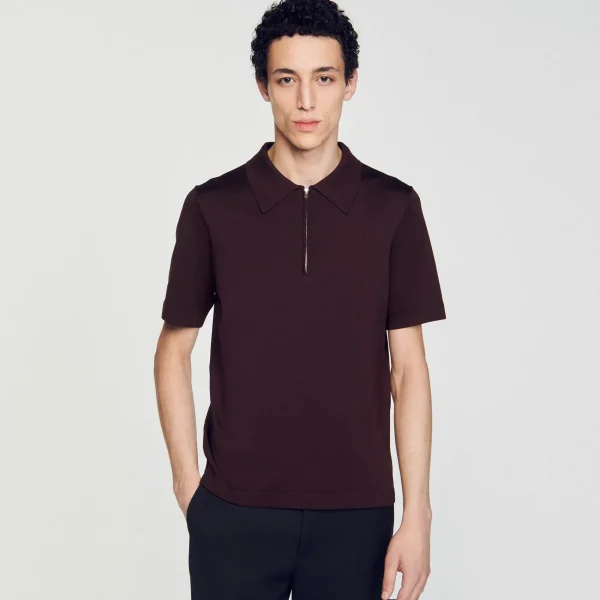 Clearance Polo En Maille à Col Zippé Homme T-Shirts & Polos | Pulls & Gilets