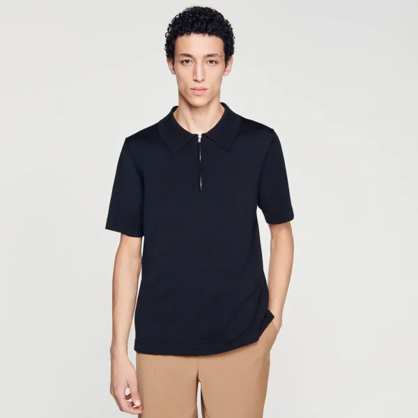 Clearance Polo En Maille à Col Zippé Homme T-Shirts & Polos | Pulls & Gilets