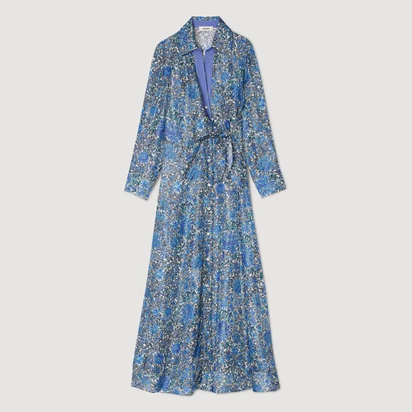 Store Robe Chemise Midi à Imprimé Fleuri Femme Robes