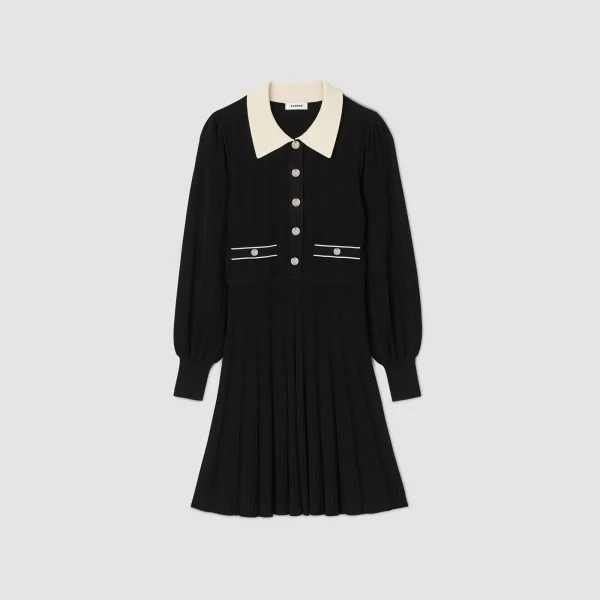 Sale Robe En Maille Plissée Femme Robes