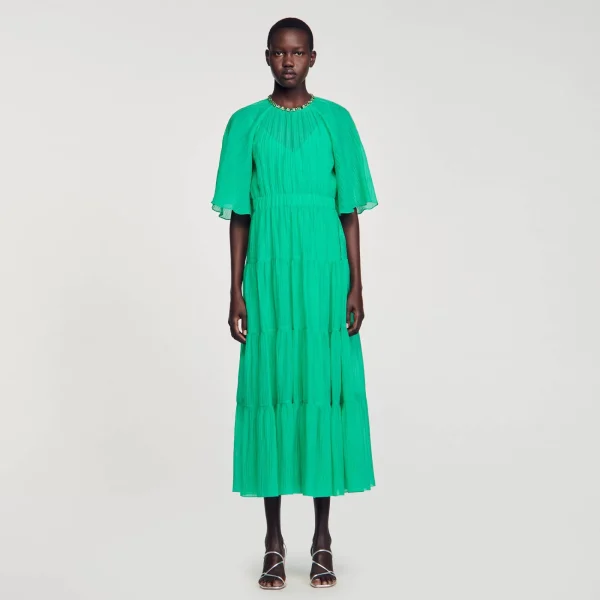 Discount Robe Midi à Col Strassé Femme Robes